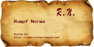 Rumpf Norma névjegykártya